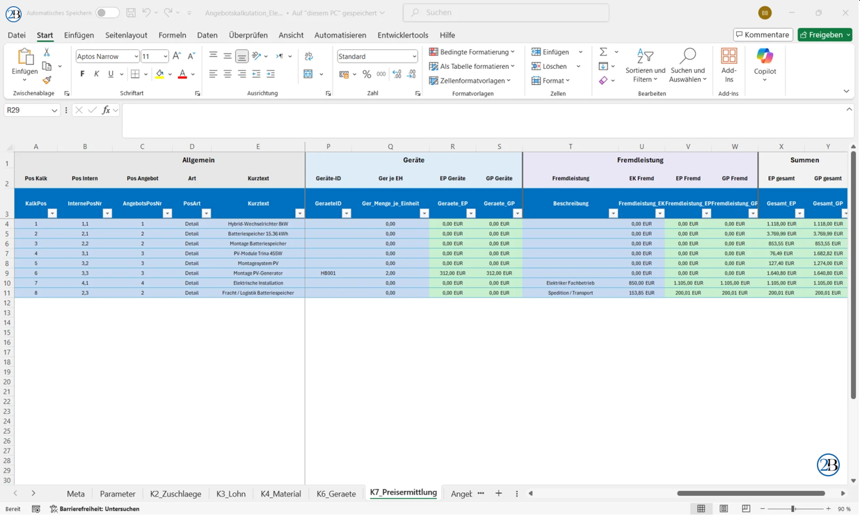 Excel-as-Code Kalkulator